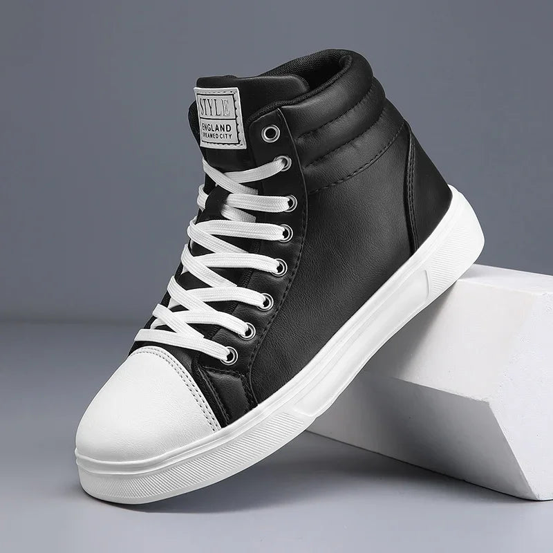 Unisex High-Top Leather Sneakers | ALI WISHES