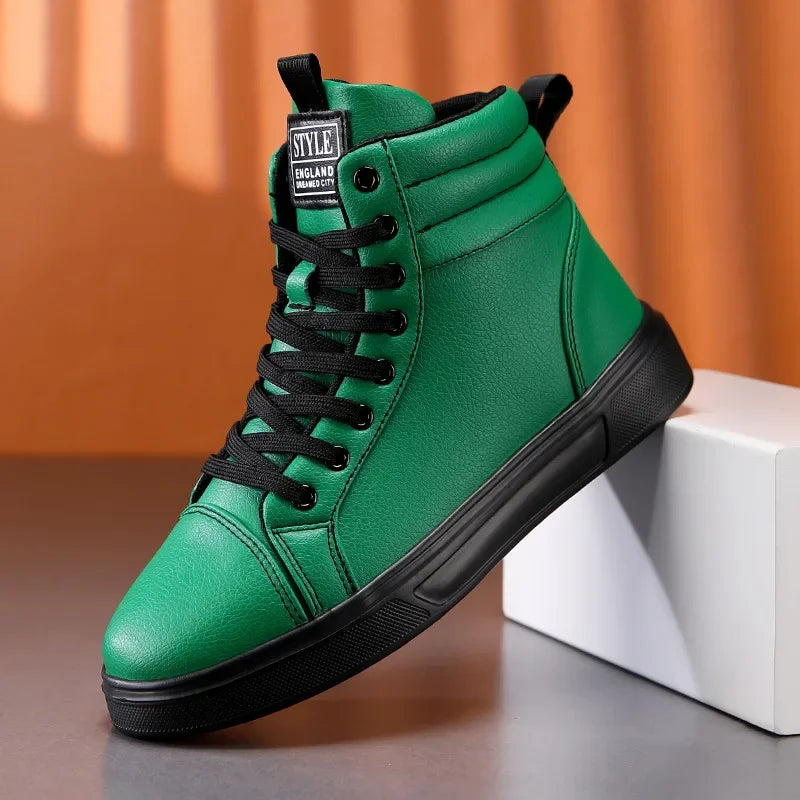 Unisex High-Top Leather Sneakers | ALI WISHES