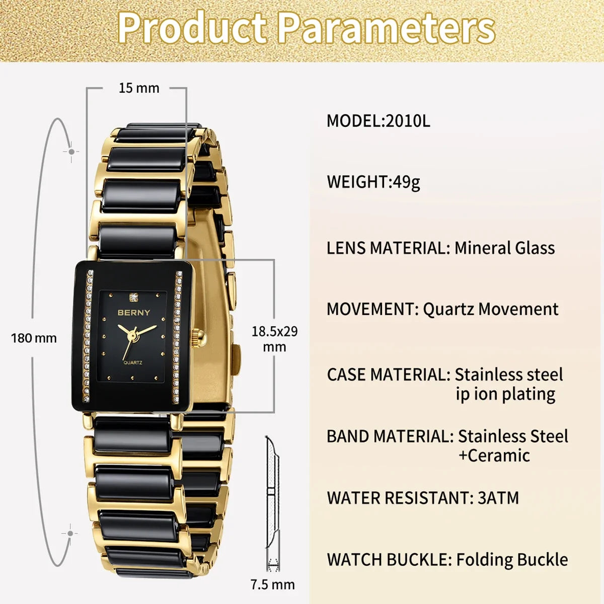 BERNY Ceramic Quartz for Men and Women