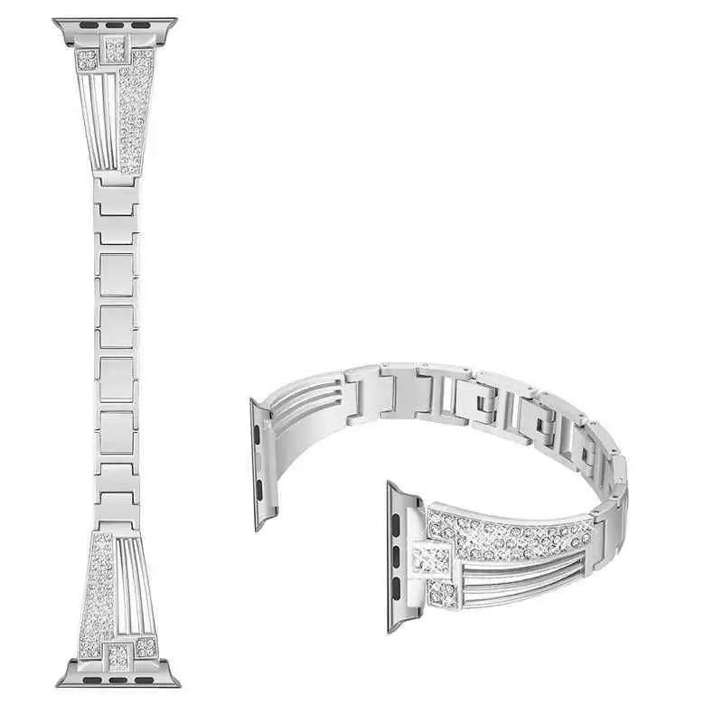 Luxury Crystal Steel Strap For Apple Watch Series 8 7 6 SE 5 3 Ultra