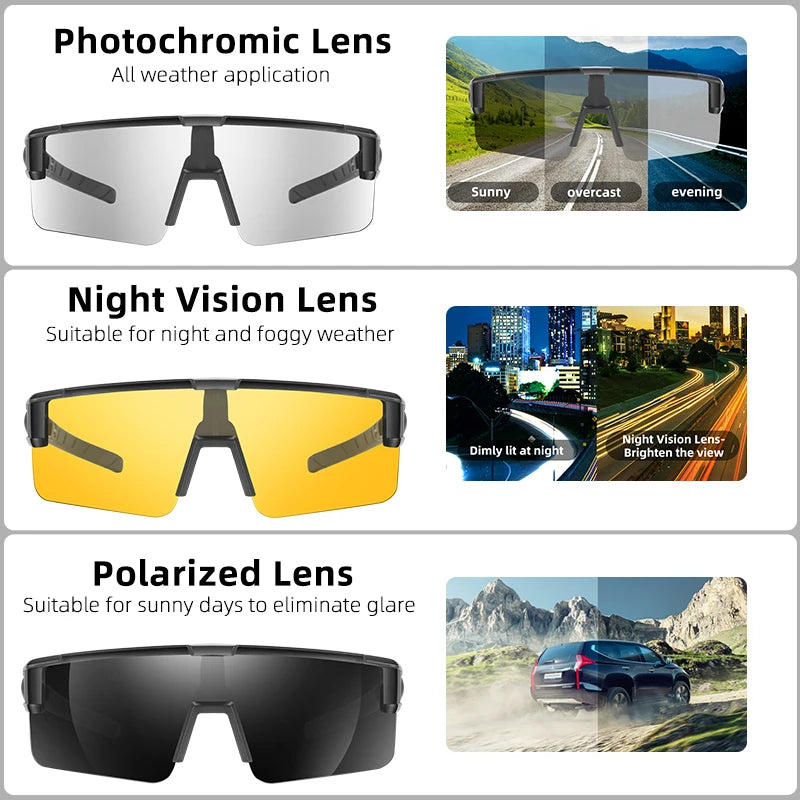 WEST BIKING Polarized Photochromic Fit-Over Sunglasses