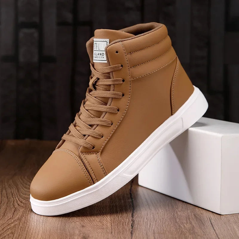 Unisex High-Top Leather Sneakers | ALI WISHES