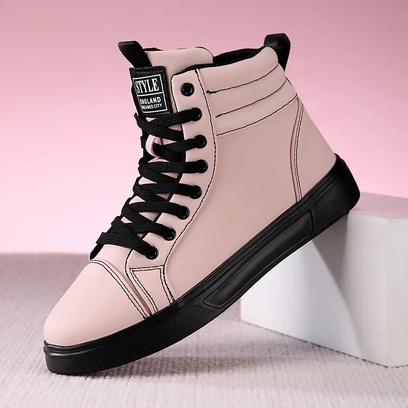 Unisex High-Top Leather Sneakers | ALI WISHES