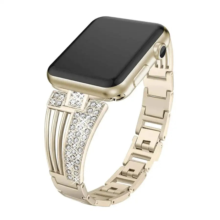 Luxury Crystal Steel Strap For Apple Watch Series 8 7 6 SE 5 3 Ultra