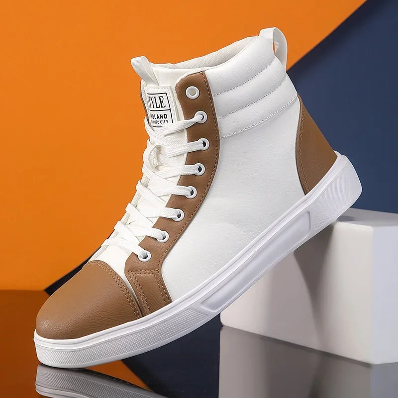 Unisex High-Top Leather Sneakers | ALI WISHES