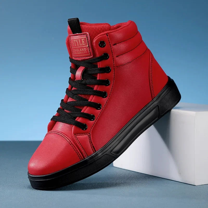 Unisex High-Top Leather Sneakers | ALI WISHES