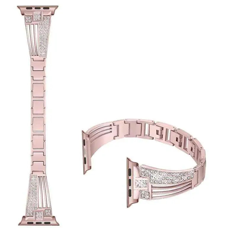 Luxury Crystal Steel Strap For Apple Watch Series 8 7 6 SE 5 3 Ultra