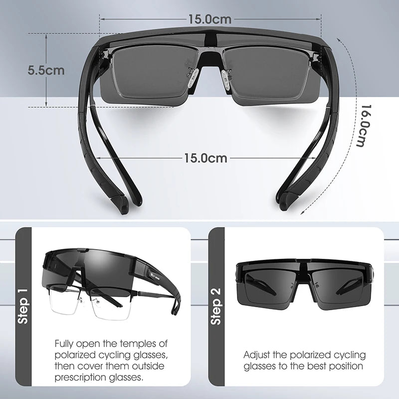 WEST BIKING Polarized Photochromic Fit-Over Sunglasses