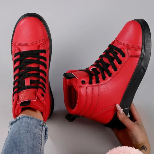 Unisex High-Top Leather Sneakers | ALI WISHES