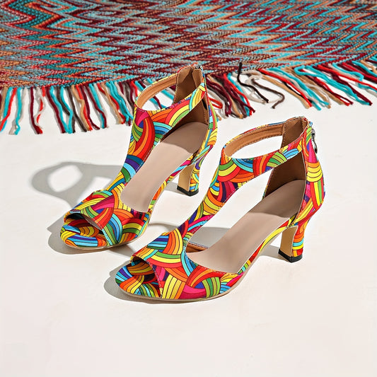 Chic-Women-Colorblock-Peep-Toe-Sandals