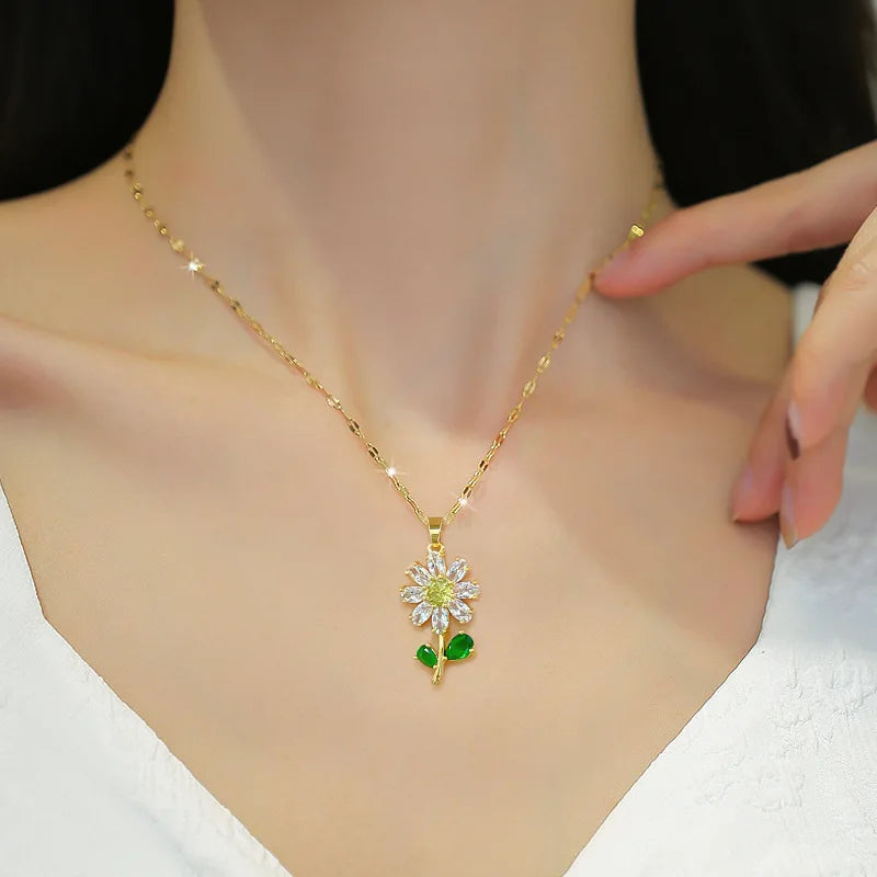 Leaf-Flower-Necklace-and-Earrings-Set