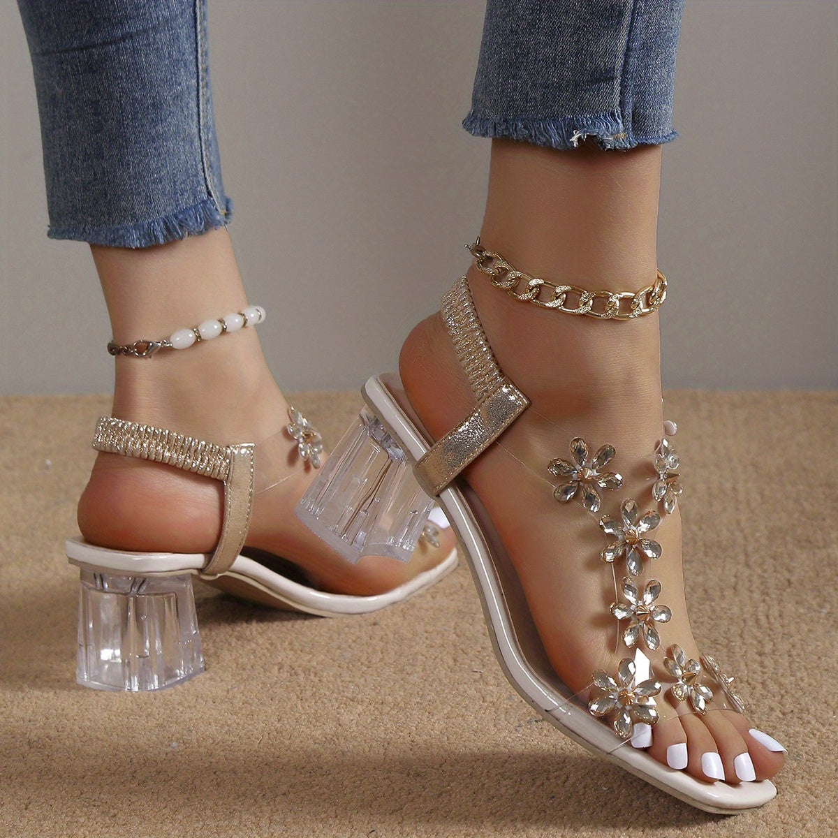 Rhinestone Shoes Heels