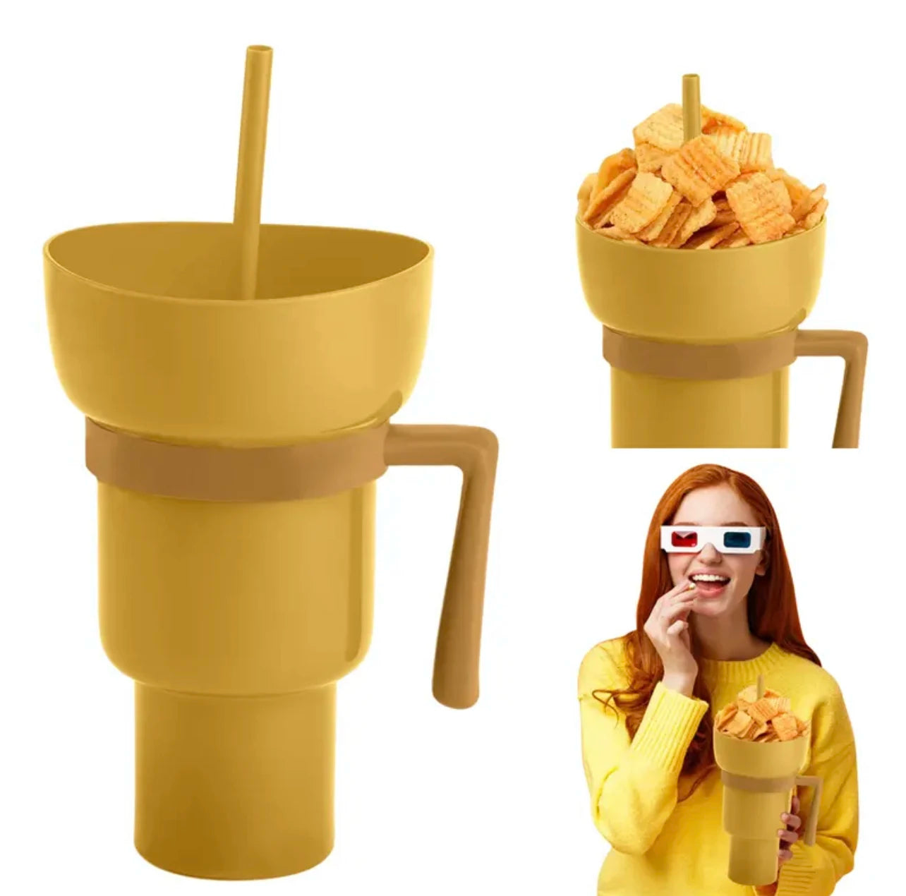 Popcorn Drink Cup Integrated | CupSnack™