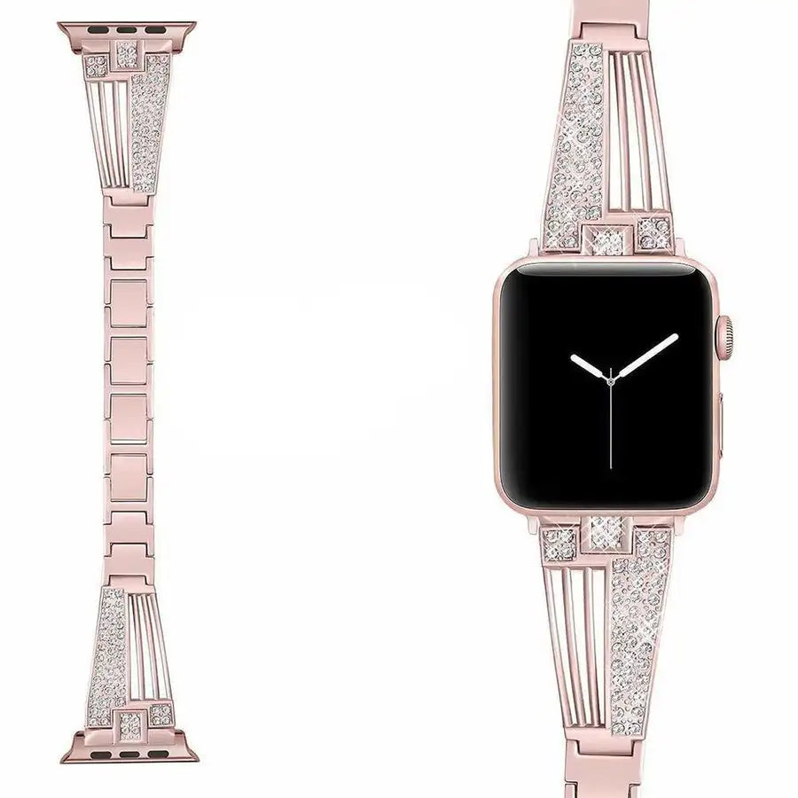 Luxury Crystal Steel Strap For Apple Watch Series 8 7 6 SE 5 3 Ultra