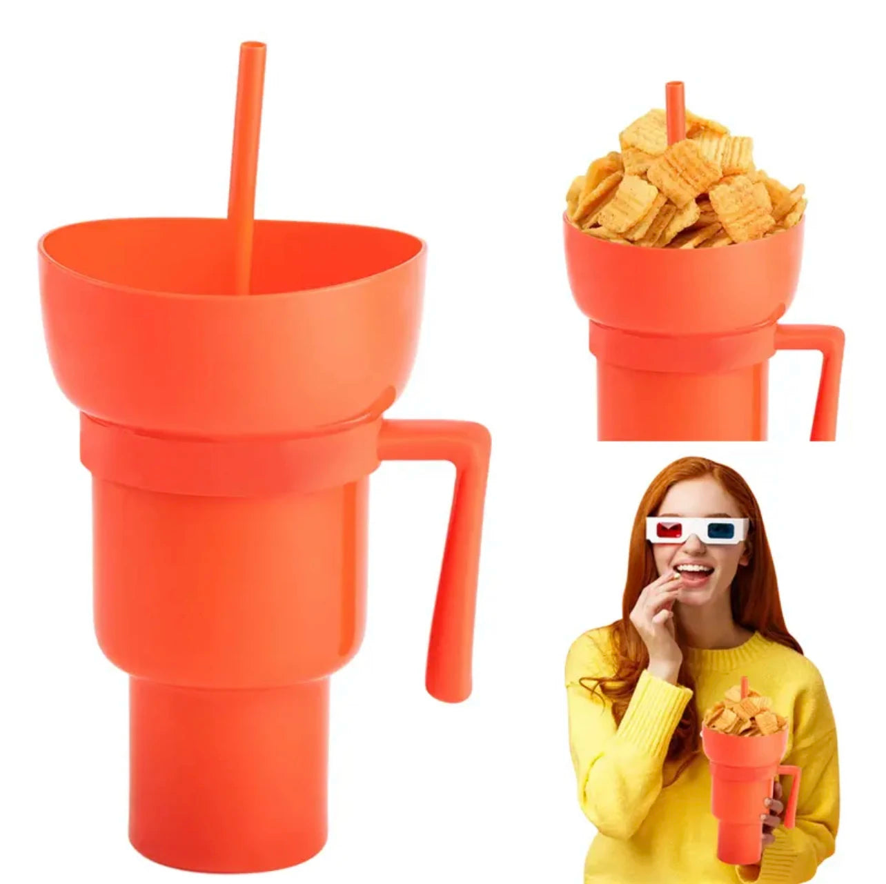 Popcorn Drink Cup Integrated | CupSnack™