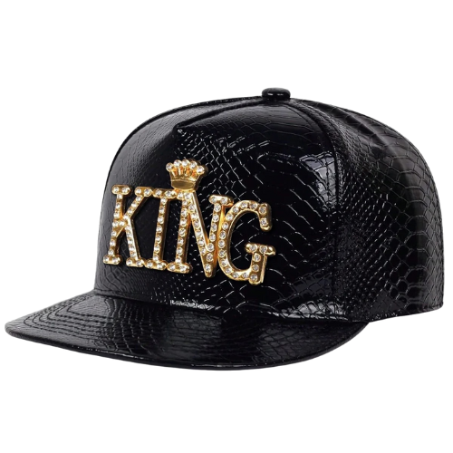 Leather King Snapback Cap – Hip-Hop Style