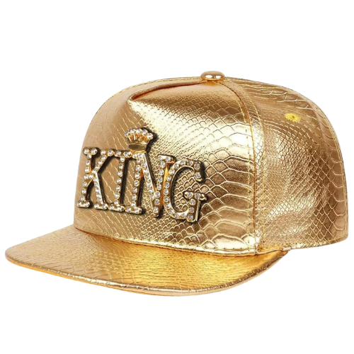 Leather King Snapback Cap – Hip-Hop Style