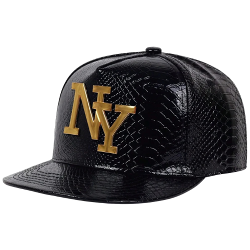 Unisex Leather Letter Snapback Cap – Hip-Hop Style