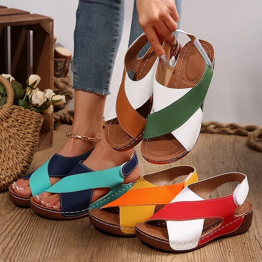 Women’s Contrast Color Wedge Sandals